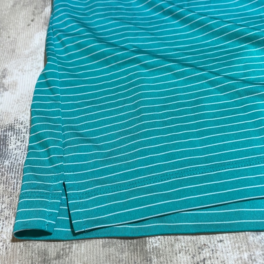 Nike Golf Tour Performance Dri-Fit Men’s SZ M Teal Colored Striped Polo Shirt - Picture 11 of 12